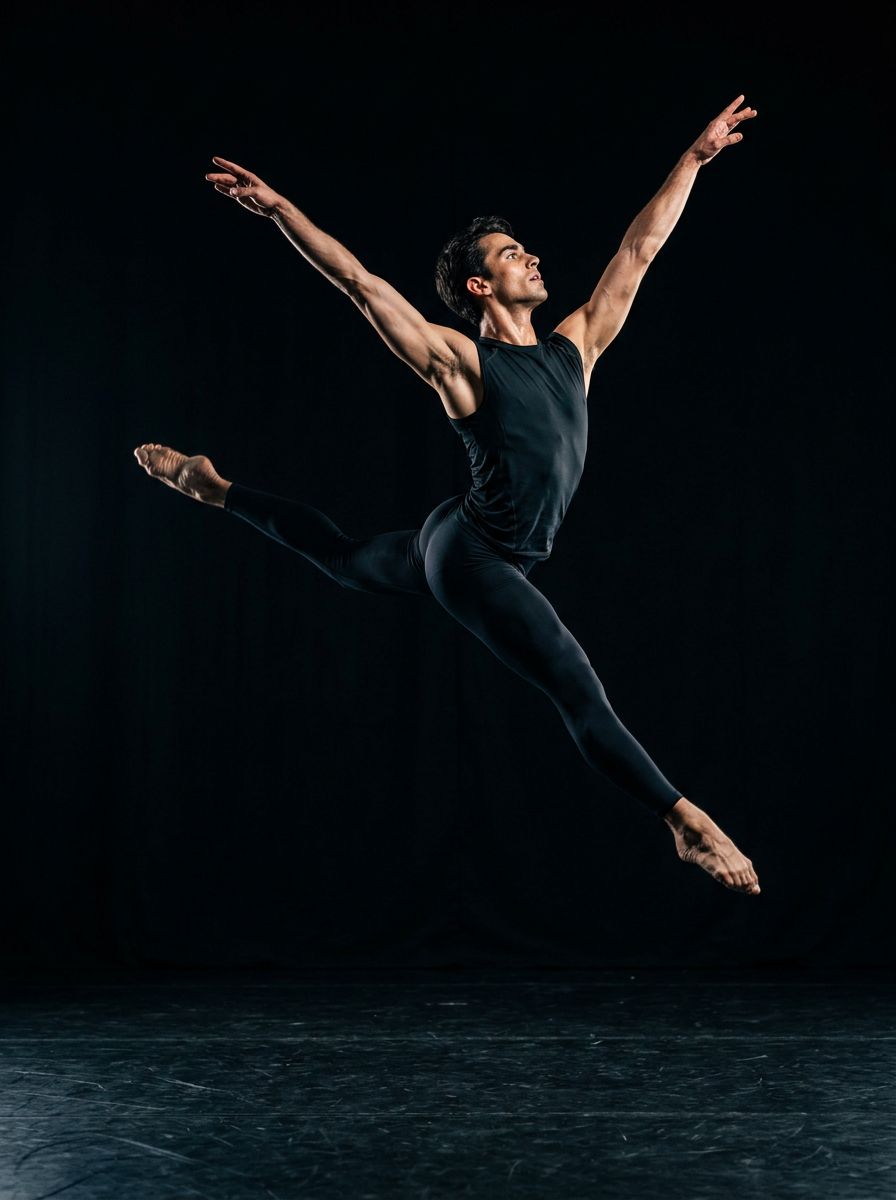 Male dancer mid-leap