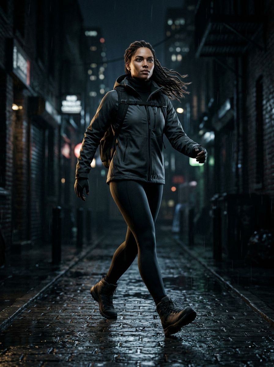 Female character walking