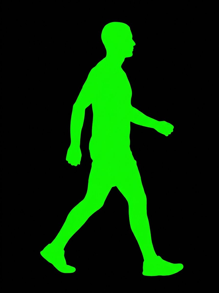 Green silhouette walking